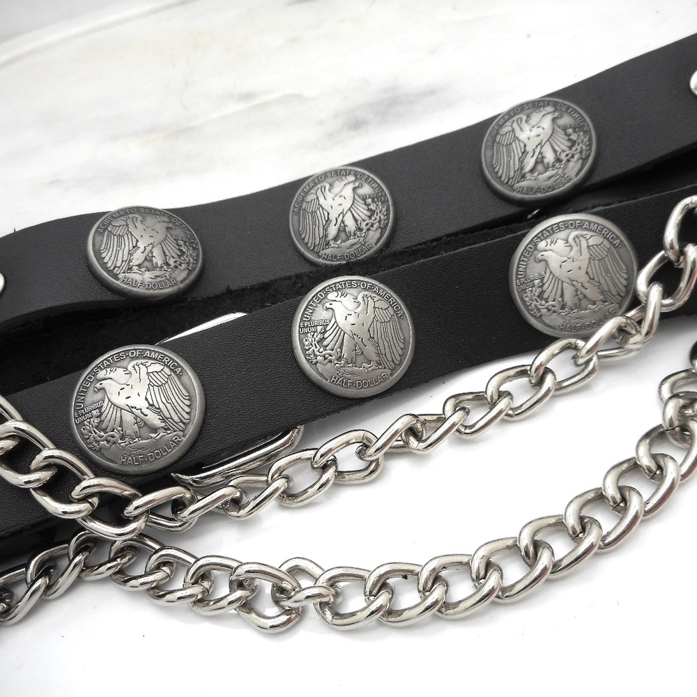 Eagle Coin USA Mens Women's Boot Leather Straps Motorcycle Pair